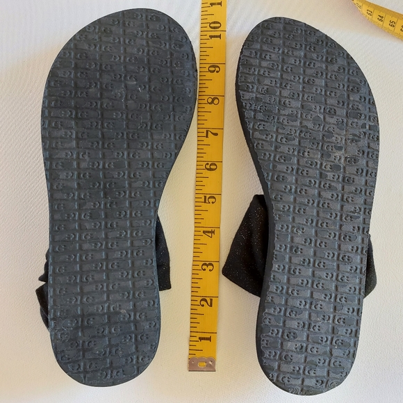 Sanuk yoga sling sandals flipflop black sparkle - Picture 2 of 6